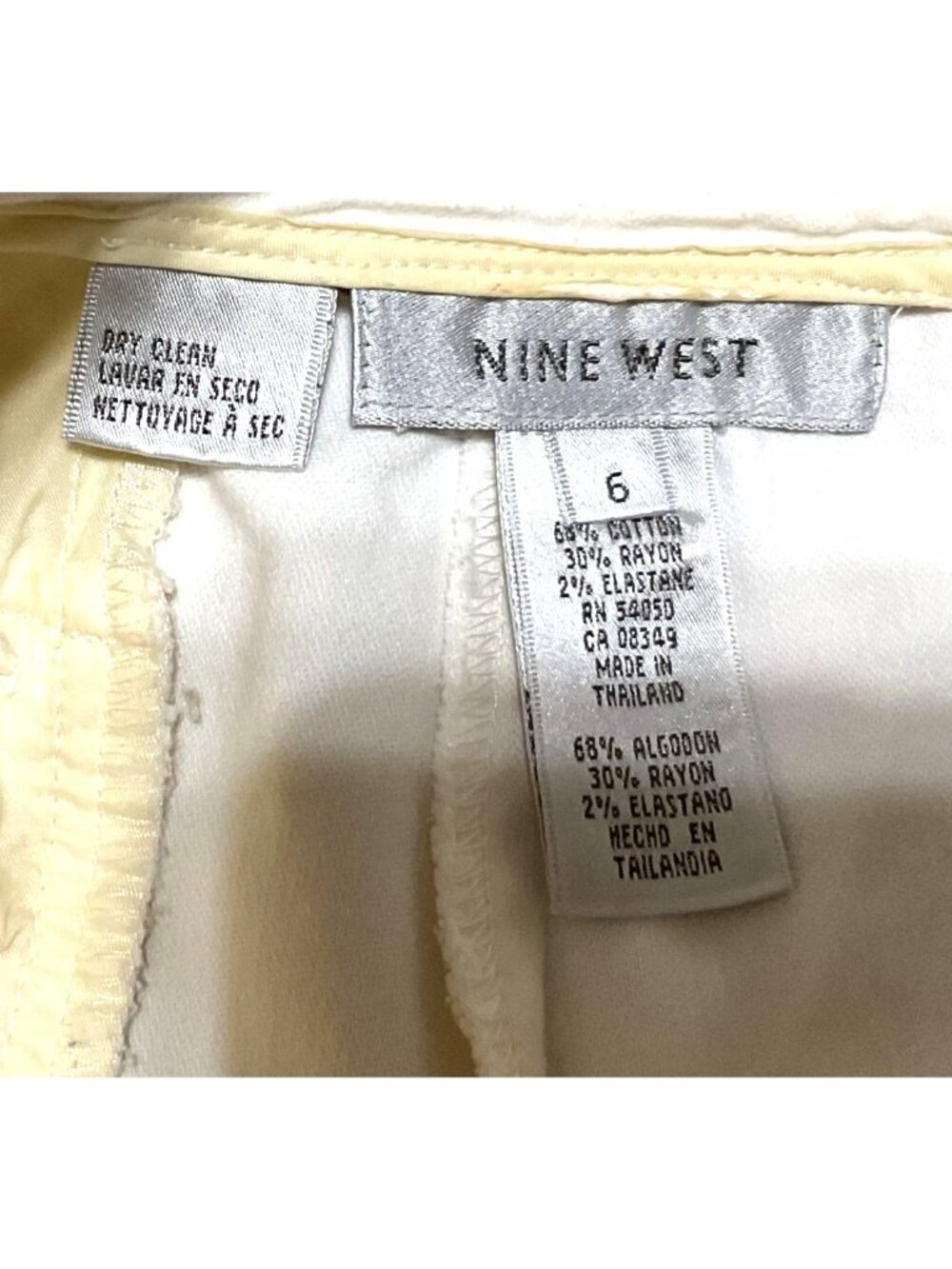 Nine West Wide Leg Flared Pants Trousers Sz 6 White Pockets Dressy Sailor Womens - Picture 3 of 4